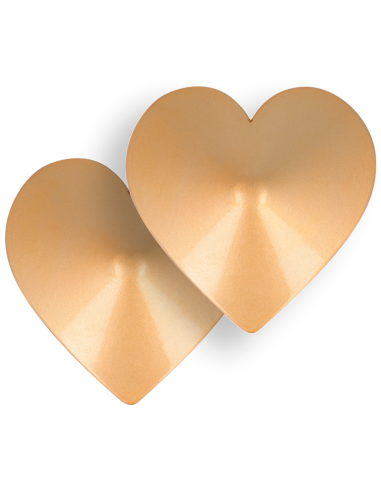 Coquette chic desire - cubre pezones metal corazones dorados