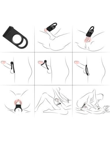 Armony - twins anillo doble vibrador parejas negro