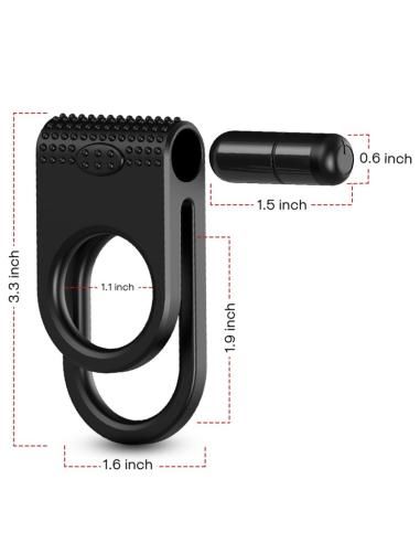 Armony - twins anillo doble vibrador parejas negro
