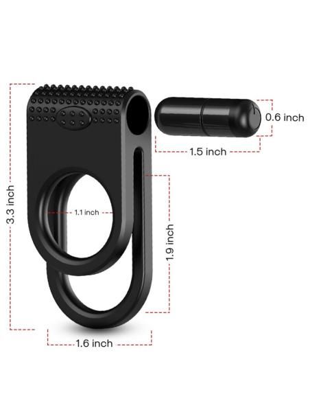 Armony - twins anillo doble vibrador parejas negro
