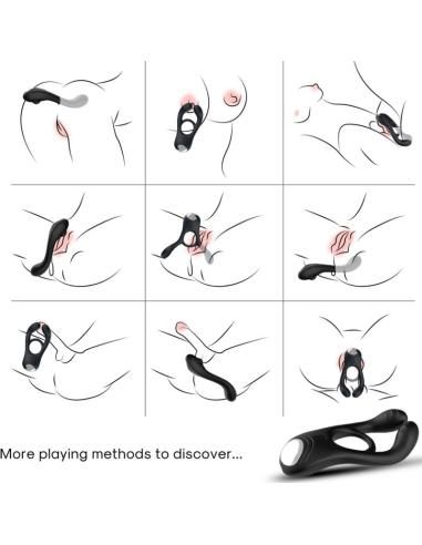 Armony - veyron anillo vibrador doble pinza control remoto negro