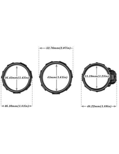 Armony - anillos calavera silicona negro