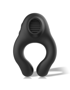 Armony - anillo vibrador silicona 3 motores recargable negro - dorado