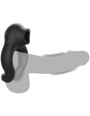 Armony - anillo vibrador silicona 3 motores recargable negro - dorado