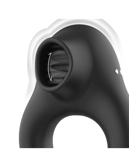 Armony - anillo vibrador silicona 3 motores recargable negro - dorado