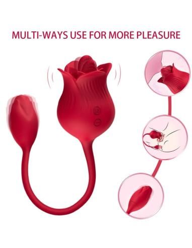 Armony - rosa vibrador estimulador clÍtoris con cola 10 modos rojo