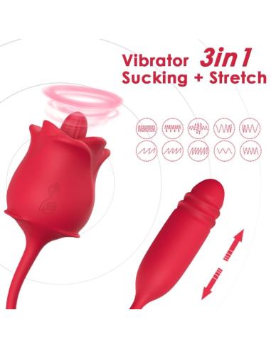 Armony - rosa 3 en 1, estimulador, succionador y up&down con cola rojo