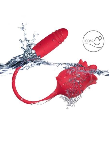 Armony - rosa 3 en 1, estimulador, succionador y up&down con cola rojo
