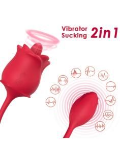 Armony - rosa 2 en 1 estimulador succionador & vibrador 10 modos con cola rojo