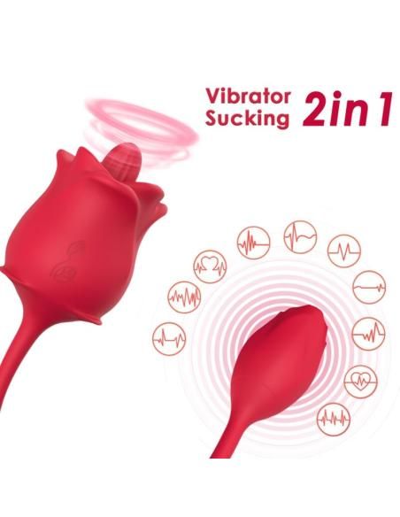 Armony - rosa 2 en 1 estimulador succionador & vibrador 10 modos con cola rojo