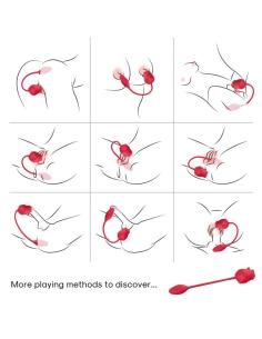 Armony - rosa 2 en 1 estimulador succionador & vibrador 10 modos con cola rojo 2