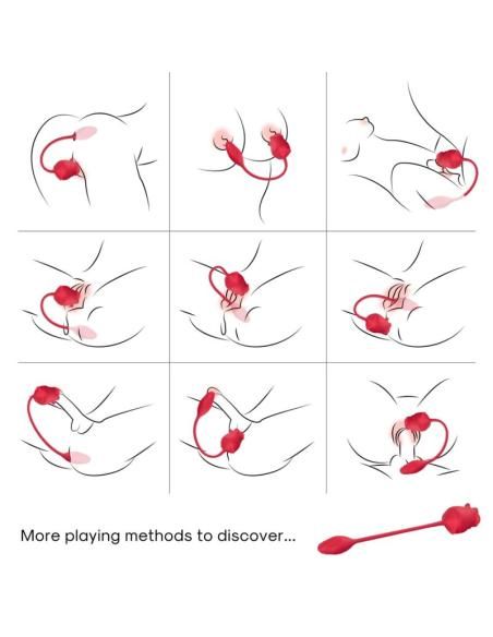 Armony - rosa 2 en 1 estimulador succionador & vibrador 10 modos con cola rojo