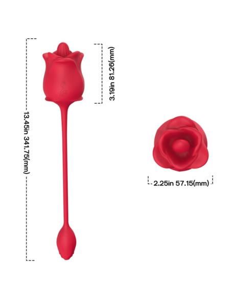 Armony - rosa 2 en 1 estimulador succionador & vibrador 10 modos con cola rojo