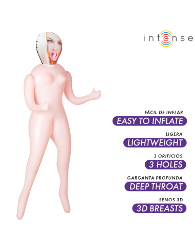 Intense dolls - irina muÑeca hinchable con tres orificios
