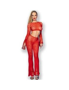 Chilirose - cr 4648 top & pantalon rojo s/l 2