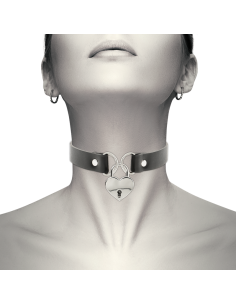 Coquette chic desire - collar cuero vegano accesorio corazÓn con llave 2