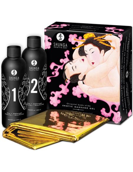 Shunga - gel de masaje erÓtico cuerpo a cuerpo oriental fresas y cava
