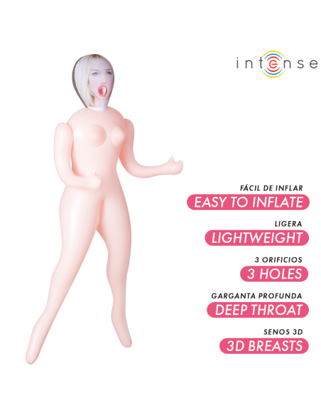 Intense dolls - ingrid muÑeca hinchable con tres orificios
