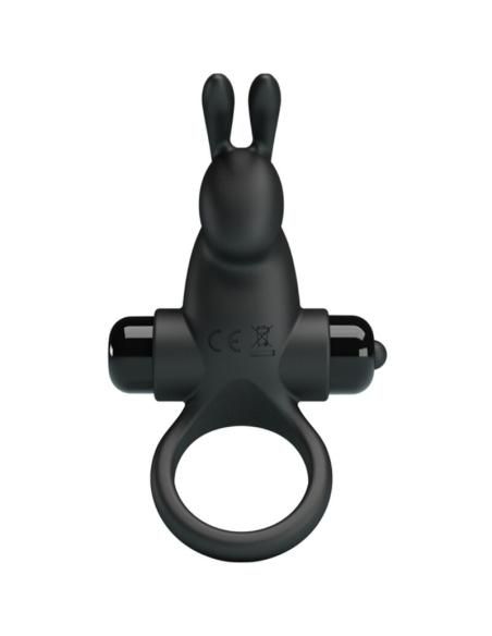 Pretty love - anillo vibrador + estimulador rabbit clÍtoris 10 vibraciones negro