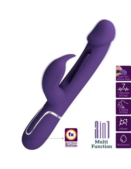 Pretty love - kampas vibrador rabbit 3 en 1 multifunciÓn con lengua violeta