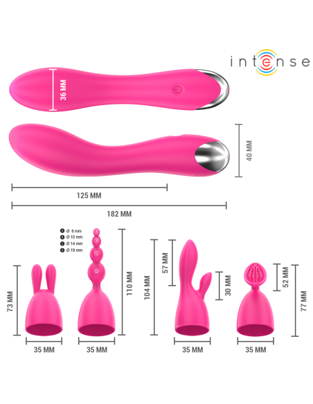 Intense - cher vibrador 20 patrones con cabezales intercambiables