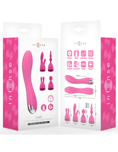 Intense - cher vibrador 20 patrones con cabezales intercambiables