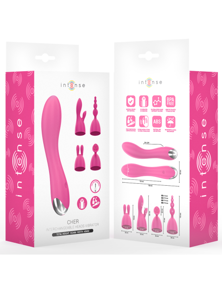 Intense - cher vibrador 20 patrones con cabezales intercambiables