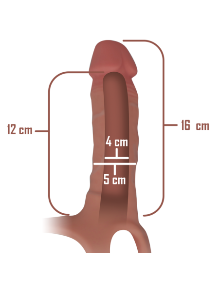 Intense - arnÉs hueco con dildo silicona 16 x 3.5 cm