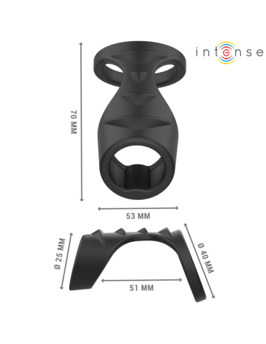 Intense - theo anillo doble para pene silicona negro modelo 3