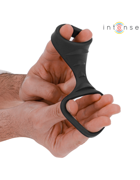Intense - theo anillo doble para pene silicona negro modelo 3