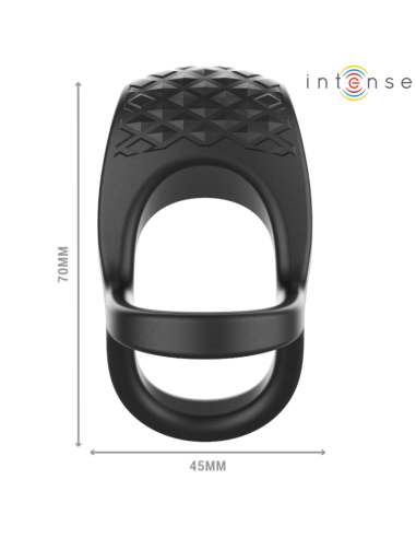 Intense - alex anillo doble vibrador pene 10 vibraciones negro