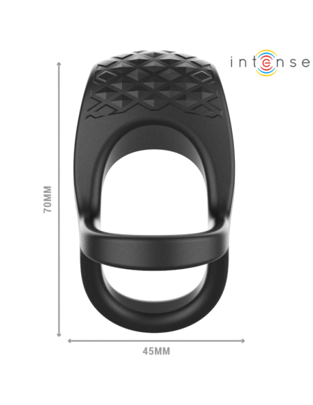Intense - alex anillo doble vibrador pene 10 vibraciones negro