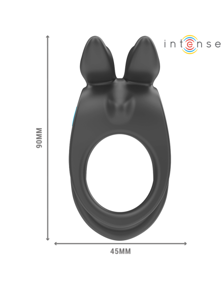 Intense - sam anillo doble vibrador pene 10 vibraciones negro