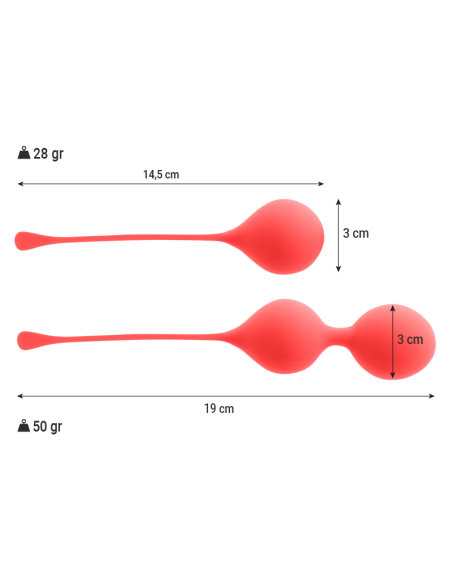 Intense - bolas kegel pack kendall rojo