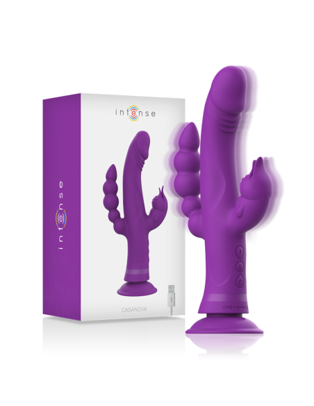 Intense - casanova vibrador rabbit silicona triple motor morado