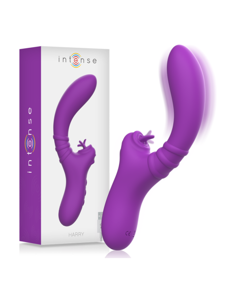Intense - harry vibrador flexible con lengua morado