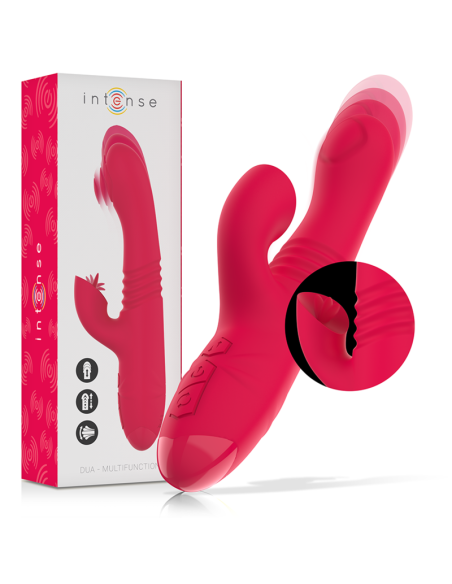 Intense - dua vibrador multifunciÓn recargable up & down con lengua rojo
