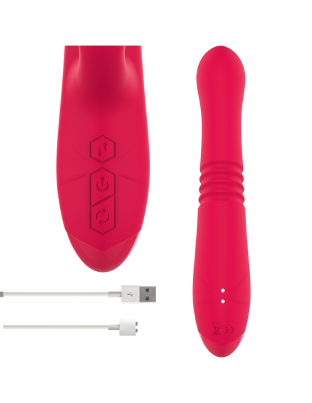 Intense - dua vibrador multifunciÓn recargable up & down con lengua rojo