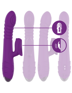 Intense - iggy vibrador multifunciÓn recargable up & down con estimulador de clitoris morado 2