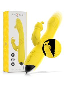 Intense - toky vibrador multifunciÓn recargable up & down con estimulador de clitoris amarillo