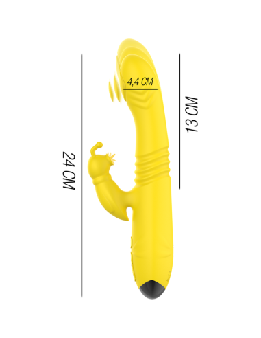 Intense - toky vibrador multifunciÓn recargable up & down con estimulador de clitoris amarillo