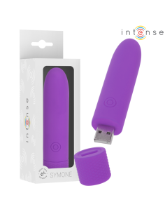 Intense - symone bala vibradora recargable por usb 8 vibraciones morado 10 x 2.2 cm