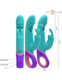 Intense - mÓnica vibrador rabbit con estimulador rotatorio del punto g azul 2