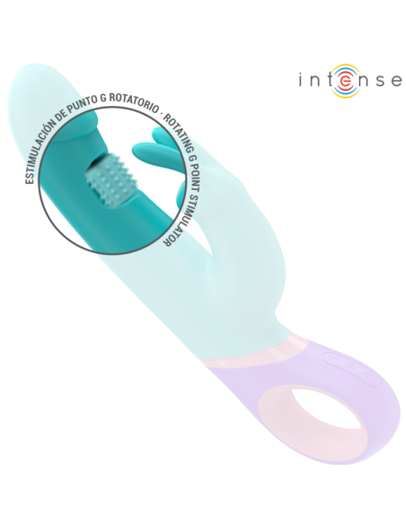 Intense - mÓnica vibrador rabbit con estimulador rotatorio del punto g azul