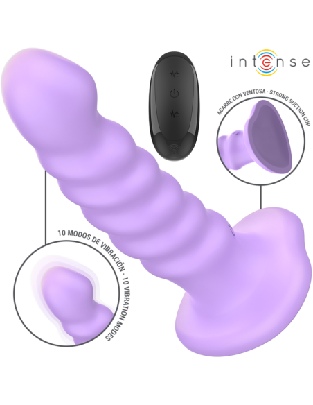 Intense - brenda vibrador talla m diseÑo en espiral 10 vibraciones morado control remoto