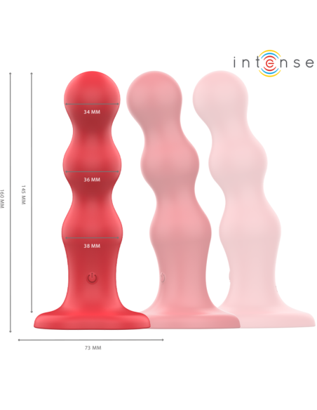 Intense - cody vibrador con ventosa rojo control remoto