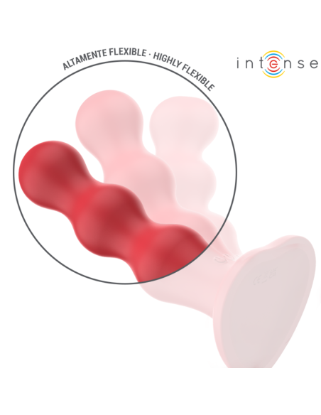Intense - cody vibrador con ventosa rojo control remoto