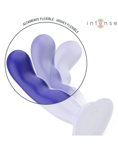 Intense - shorty vibrador con ventosa azul control remoto