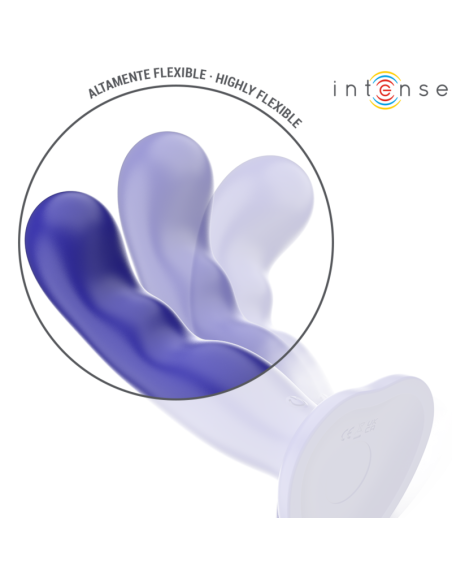 Intense - shorty vibrador con ventosa azul control remoto