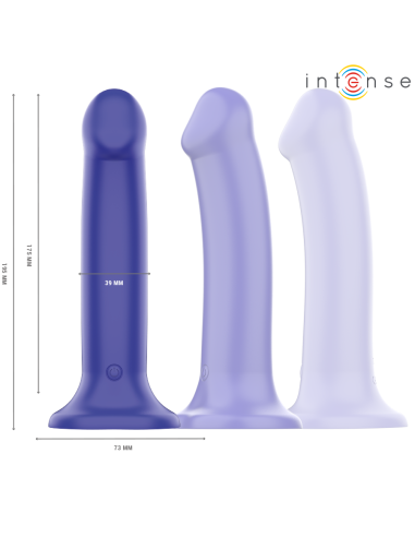 Intense - victoria vibrador con ventosa 10 vibraciones azul oscuro control remoto